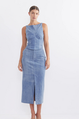 Caliente wash out blue skirt