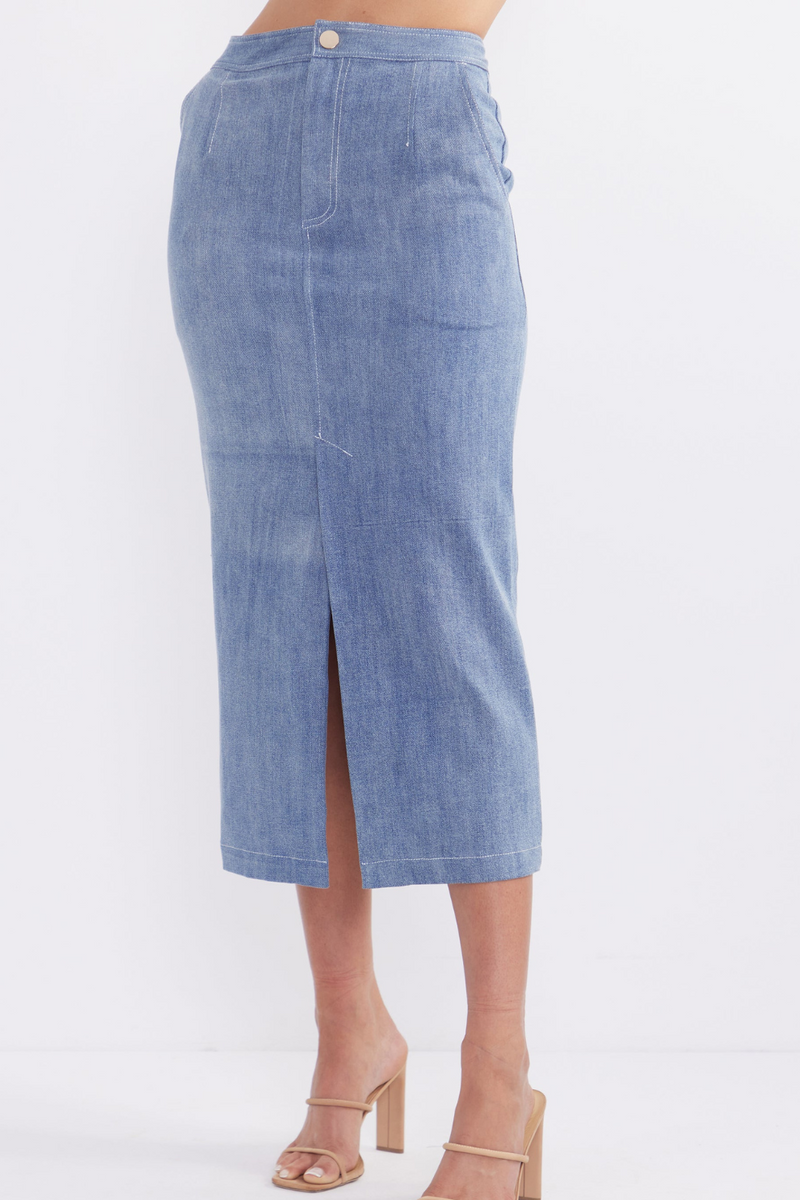 Caliente wash out blue skirt