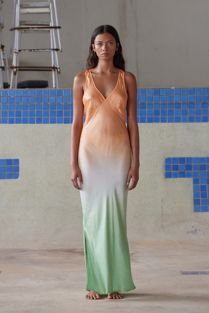Alessi Dress - Neon Orange / Lime Ombre