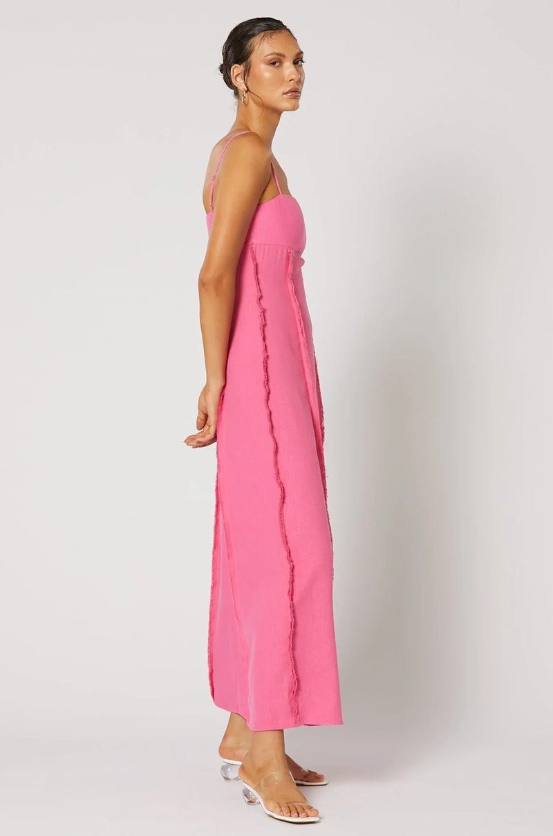 Siesta Raw Maxi Dress - Pink