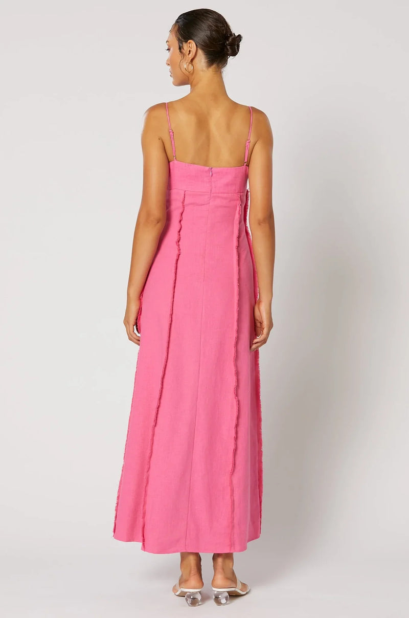 Siesta Raw Maxi Dress - Pink