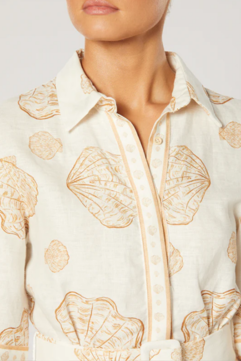 Coralia Short Dress - Shell Print