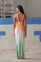 Alessi Dress - Neon Orange / Lime Ombre
