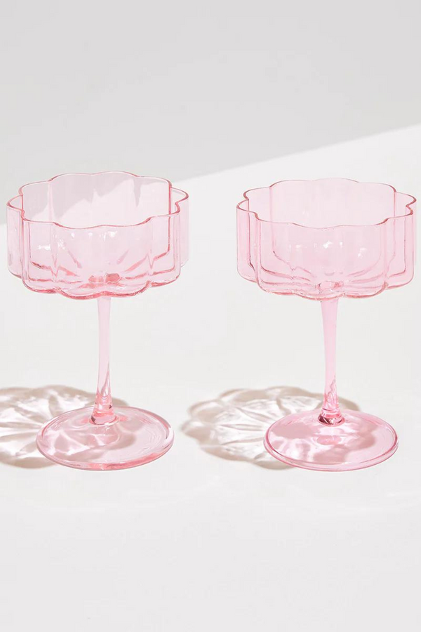 TWO x WAVE COUPE GLASSES - PINK