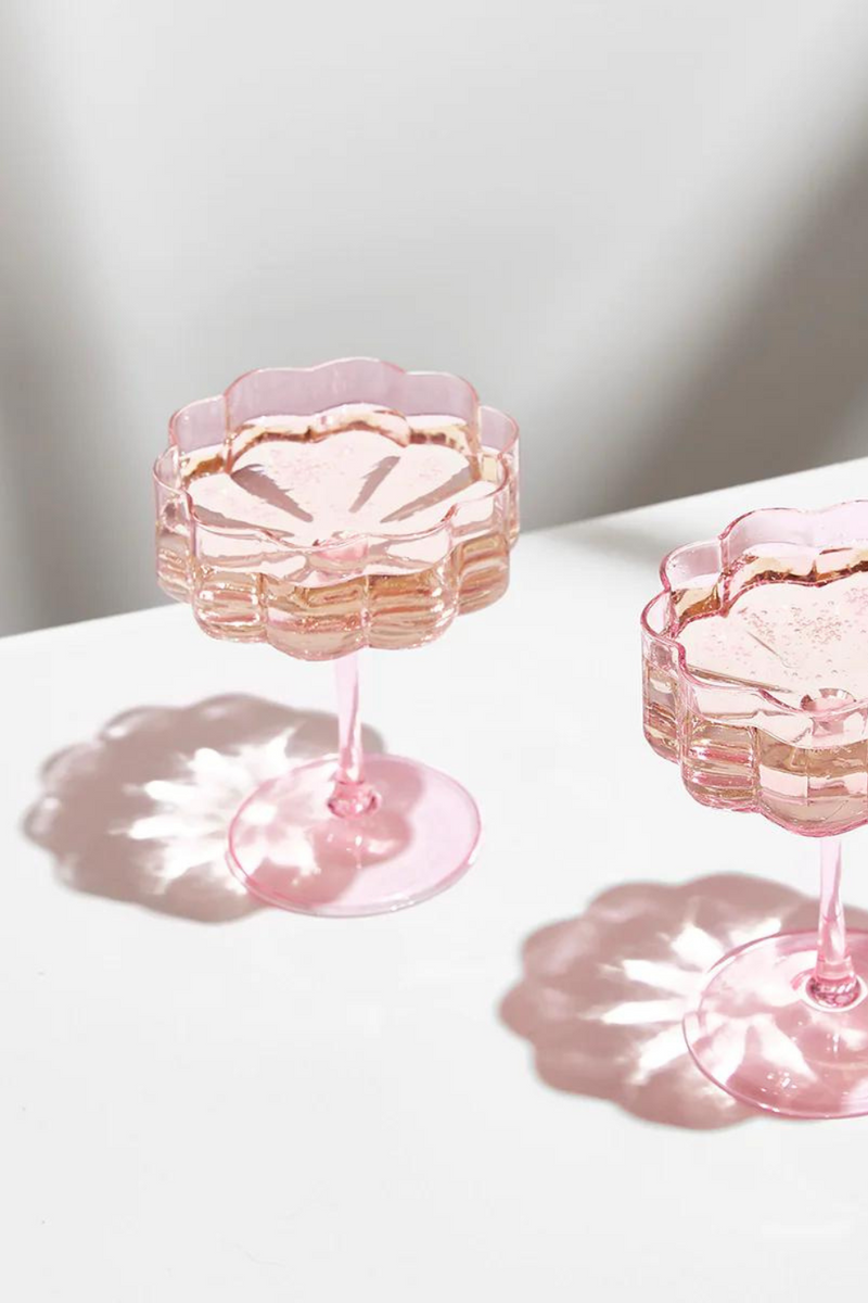 TWO x WAVE COUPE GLASSES - PINK