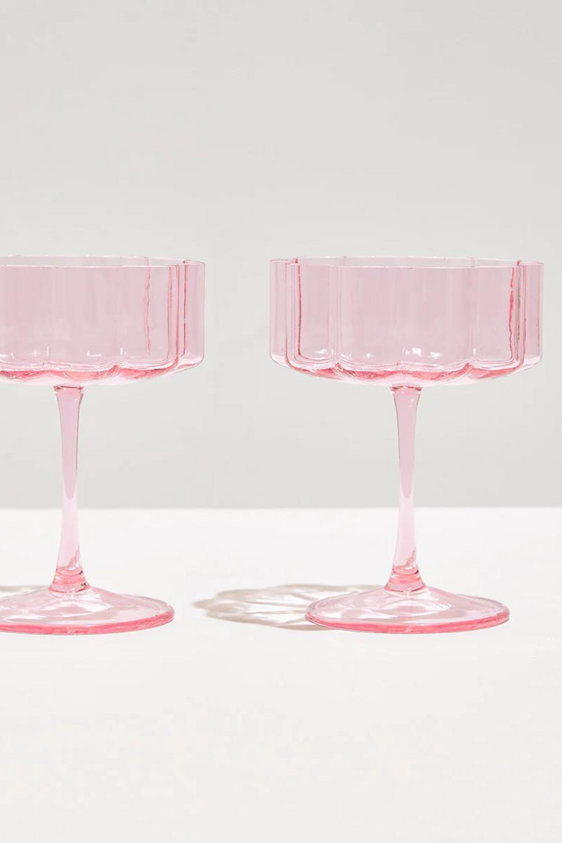 TWO x WAVE COUPE GLASSES - PINK