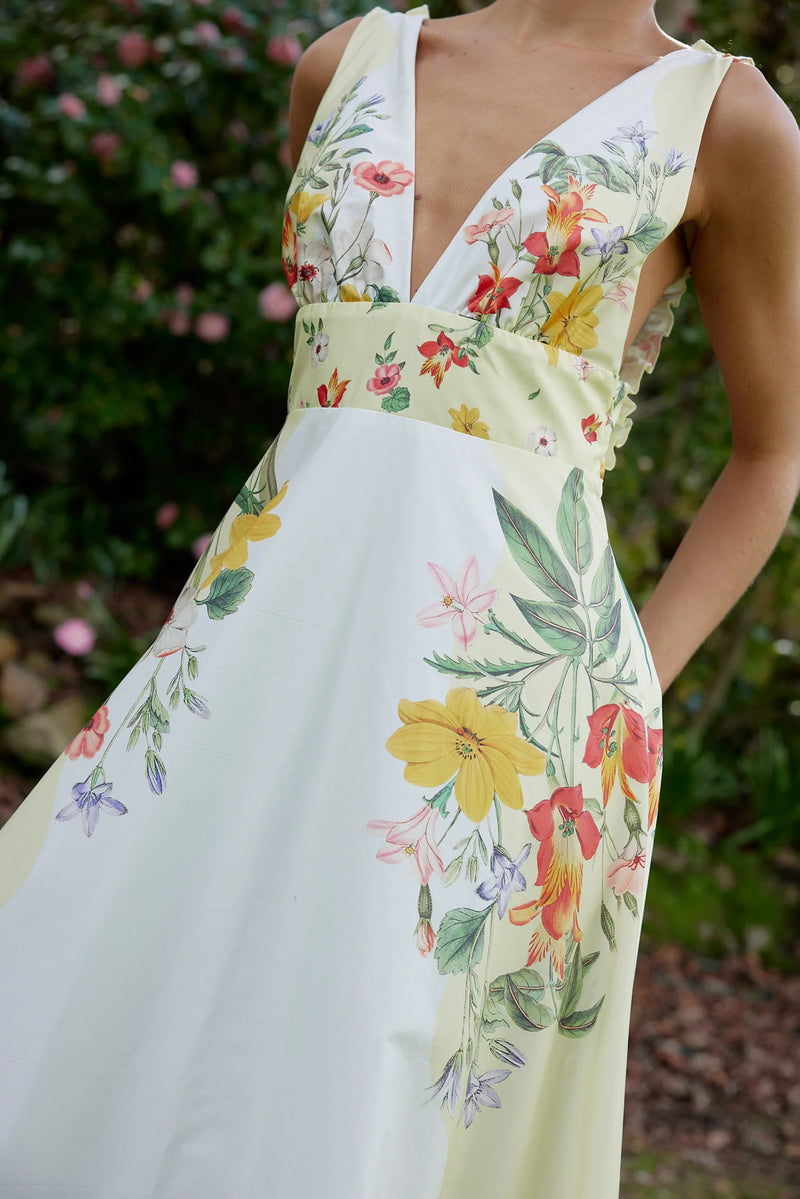 BETTY DRESS IN BUTTERMILK FLEUR