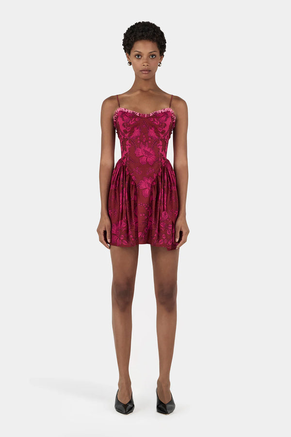 CORDELIA MINI DRESS - MAGENTA FLORAL