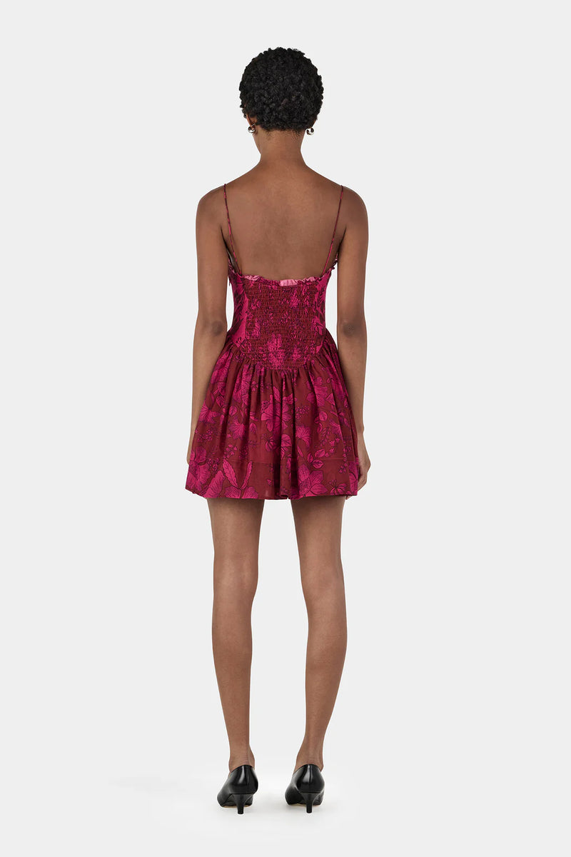 CORDELIA MINI DRESS - MAGENTA FLORAL