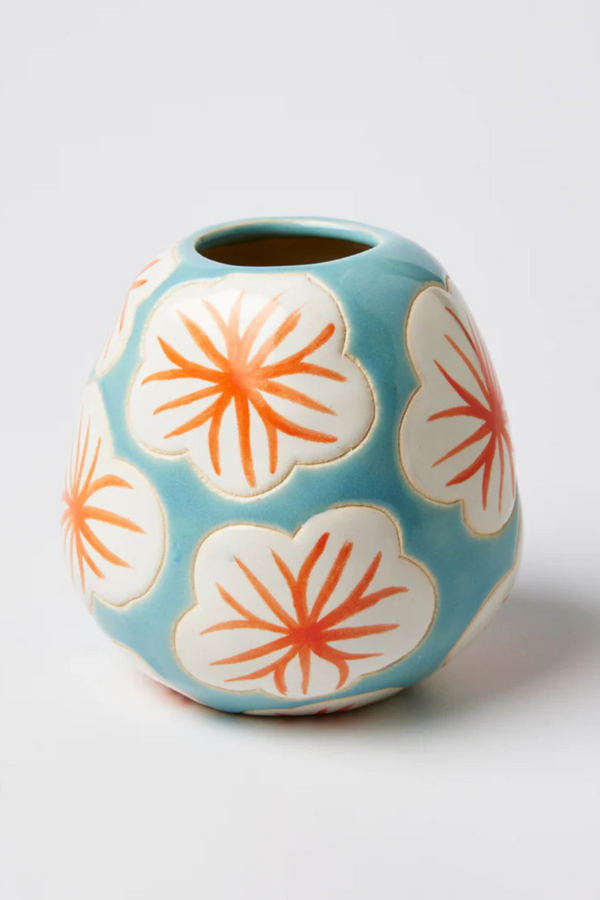 POLLEN WHITE HIBISCUS VASE
