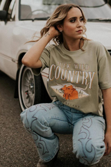 Long Horn Country T-Shirt - Pistachio