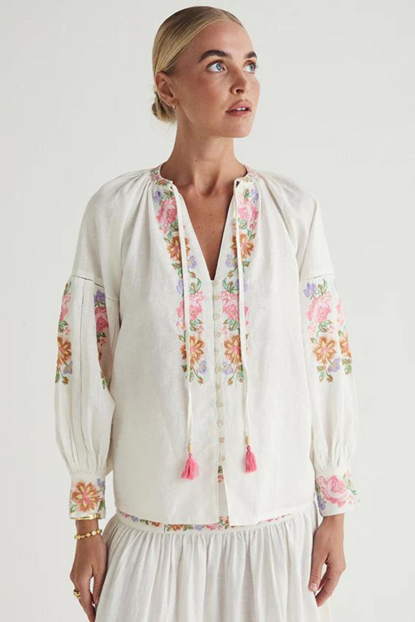 SALE - Ophelia Blouse - Ivory