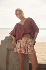 Amalfi Blouse - Rust