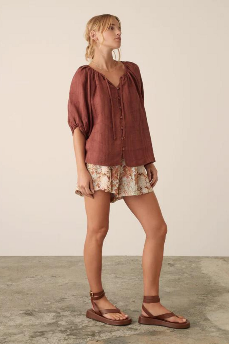 Amalfi Blouse - Rust