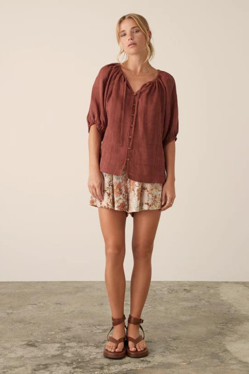 Amalfi Blouse - Rust