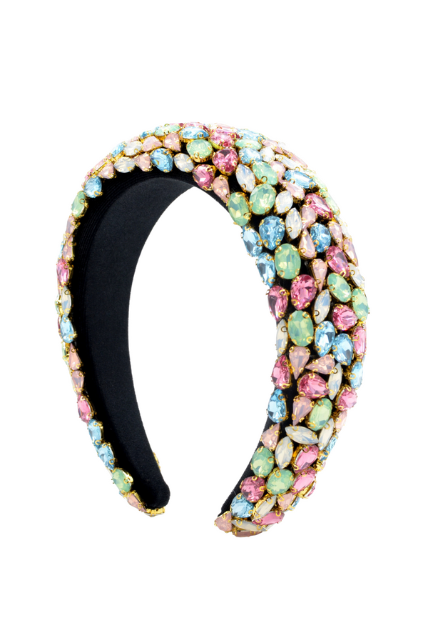 Almas Headpiece - Green, Pink & Blue