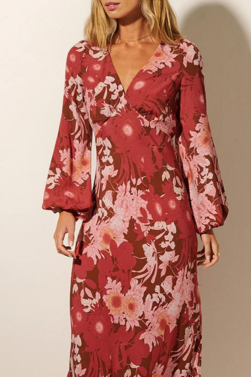 Hacienda Tie Back Maxi Dress - Burgundy