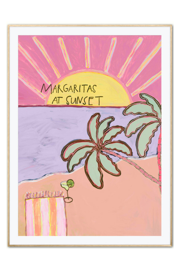 Margaritas at Sunset A1 Print