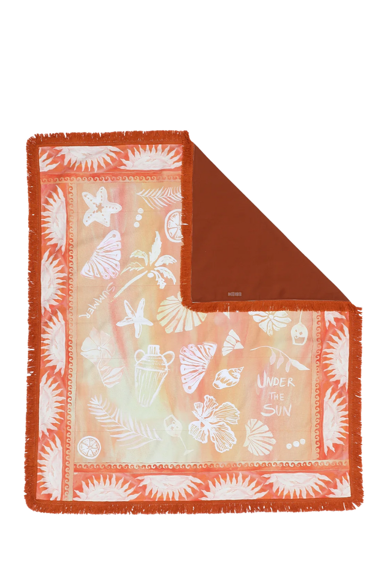 Sol Tangerine picnic rug