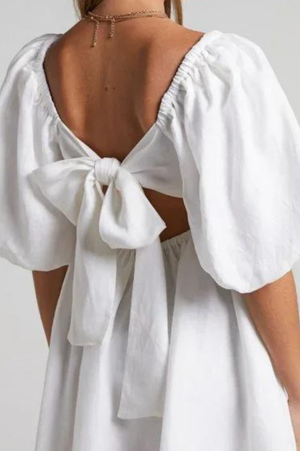 Hamyya Linen Mini Dress - White