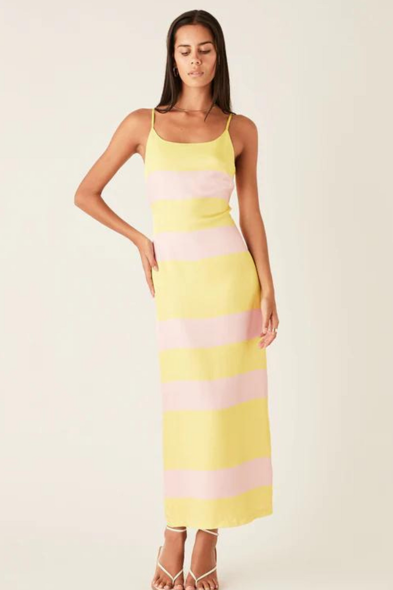 SALE - Saint Martin Midi Dress - Pink/Lime