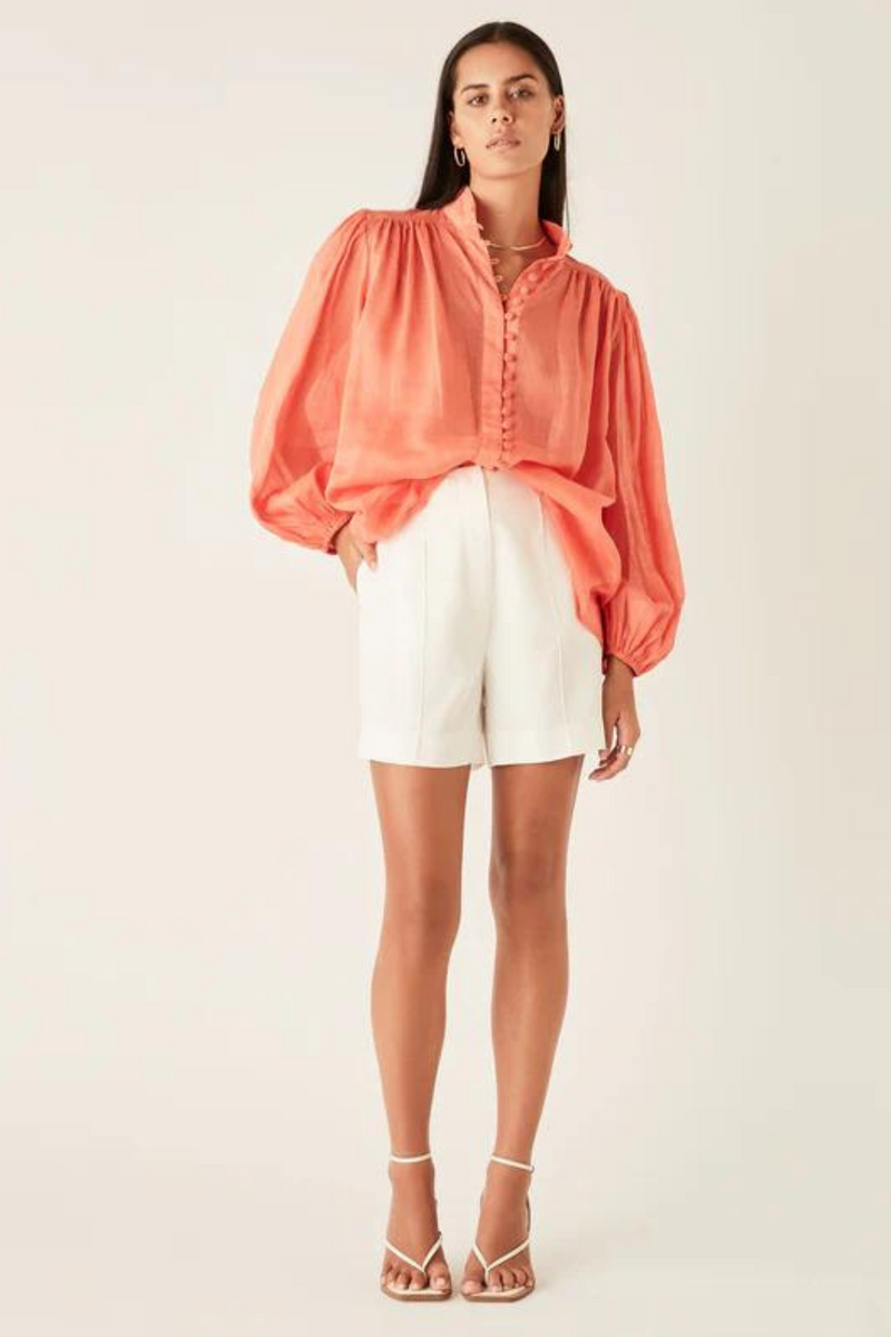 Palms Blouse - Blood Orange