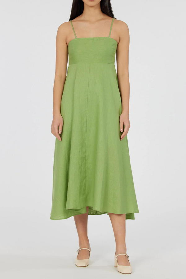 Corinna Linen Maxi Dress - Leaf