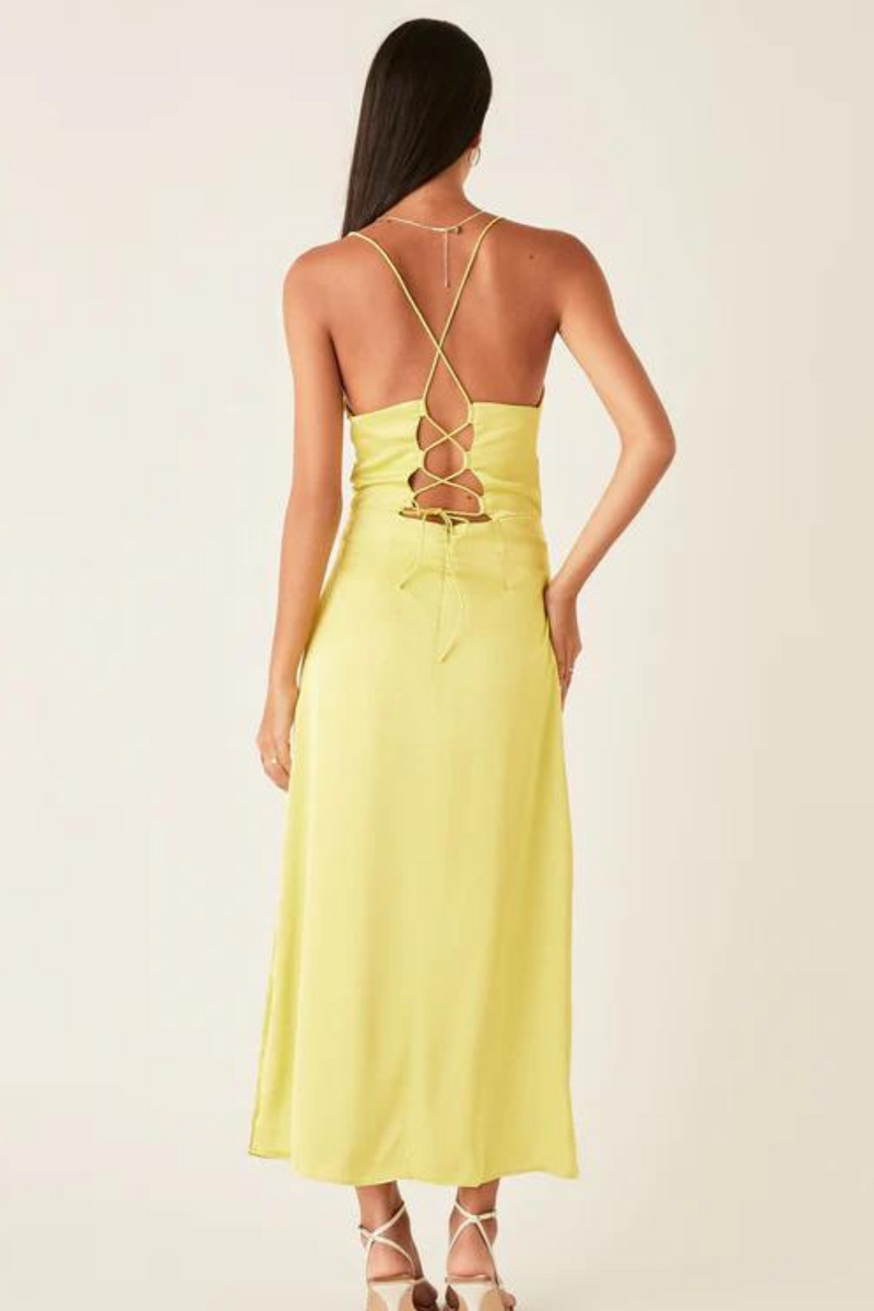 Balmy Midi Dress - Lime