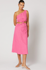 Siesta Gathered Dress - Pink