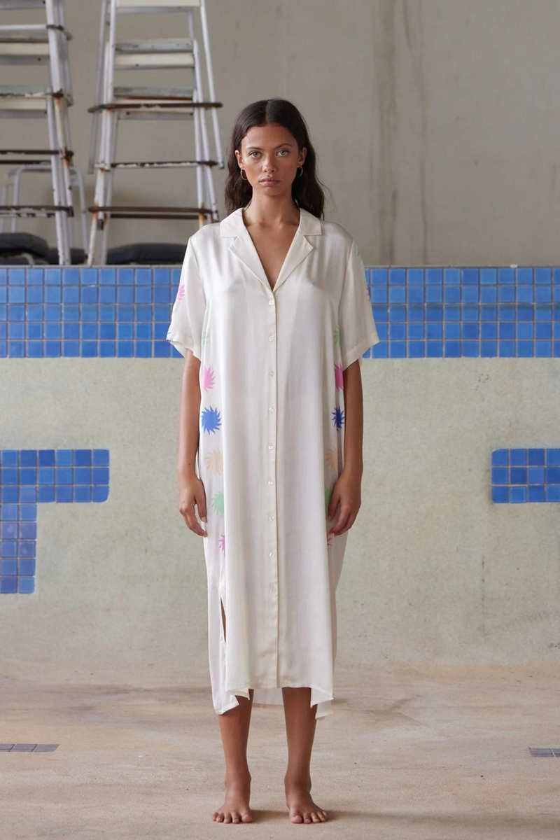 Bea Dress - Ecru Multi