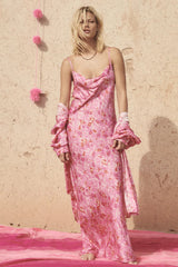Islamorada Bias Strappy Maxi Dress - Canyon Rose
