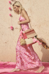 Islamorada Bias Strappy Maxi Dress - Canyon Rose