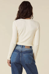 Stella Rib Henley Top - Limestone