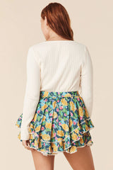 Stella Rib Henley Top - Limestone