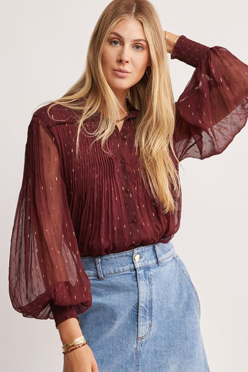 Abloom Blouse - Wine
