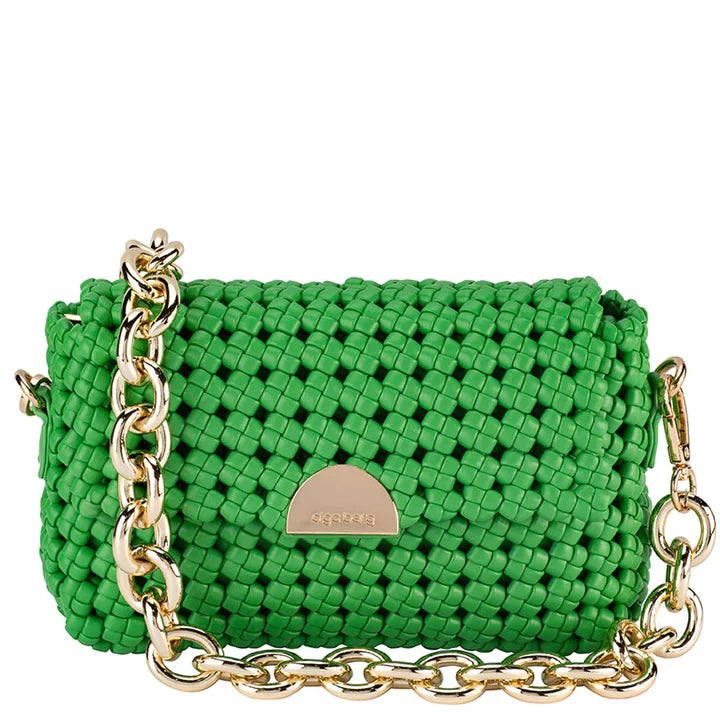Giselle Woven Shoulder Bag - Green
