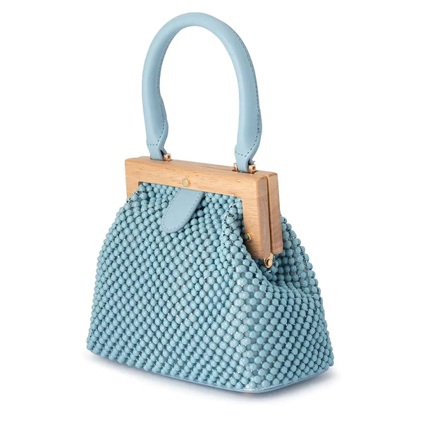 Marlo Ball Mesh Handle Bag - Blue