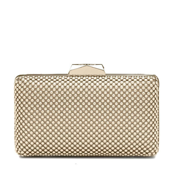 Natasha Ball Mesh Clutch - Light Gold