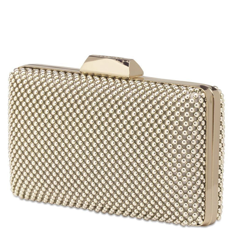 Natasha Ball Mesh Clutch - Light Gold