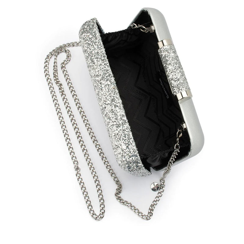 Rosie Glitter Clutch - Silver
