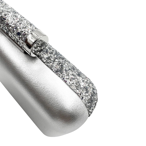 Rosie Glitter Clutch - Silver