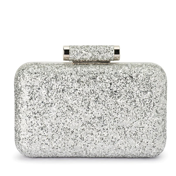 Rosie Glitter Clutch - Silver