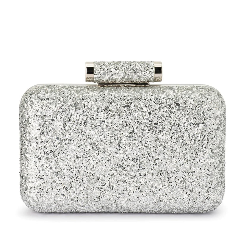 Rosie Glitter Clutch - Silver
