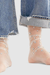 Wish Upon A Star Tulle Socks - Nude