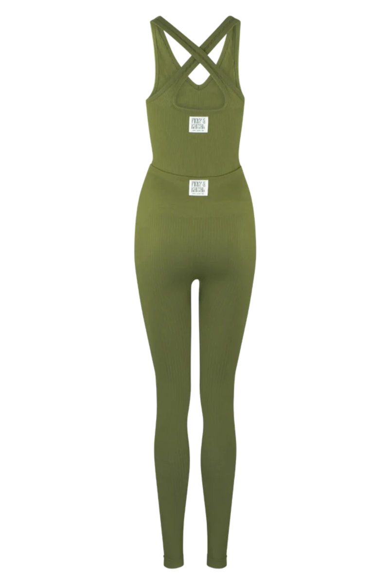 V-Neck CrissCross Tank - Leaf Green