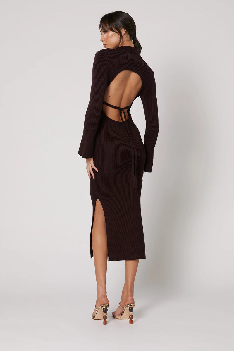 Jasper Midi Dress - Wine