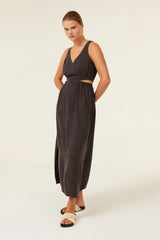 Harlow Cupro Maxi Dress - Coal