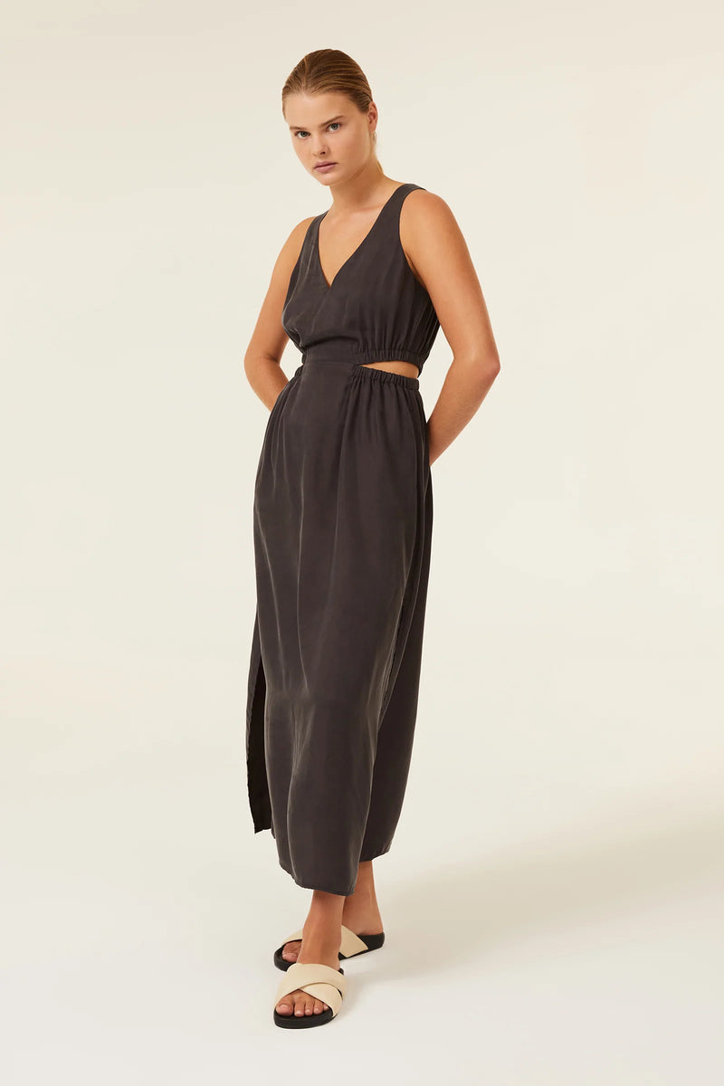 Harlow Cupro Maxi Dress - Coal