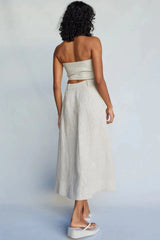 Farah Linen Bandeau Top - Natural