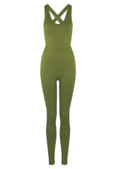 V-Neck CrissCross Tank - Leaf Green